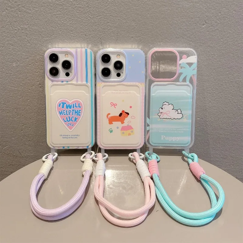 

Hanfeng Card Bag Is Suitable for Iphone17pro Cartoon Mobile Phone Case, Apple's Various Mobile Phone Love Protective Case.