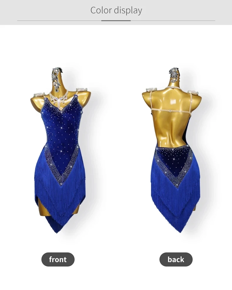 2026 Damen Lateinamerikanisches Tanzkostüm, Mädchenkleid, Abendkleid, sexy Rock, Ballsaal-Wettbewerb, Sportkostüm, elegante Bühnenkleidung mit Fransen – Detail 5