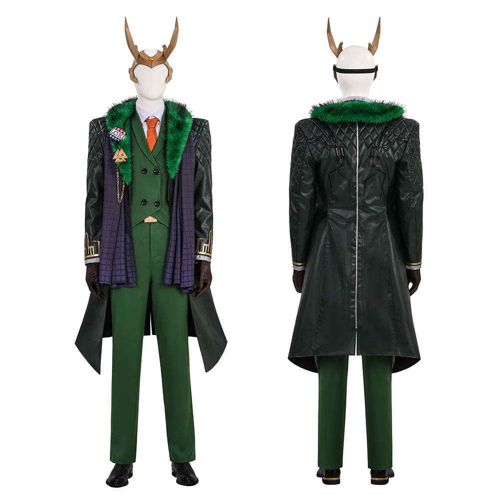 

Game Rivals Loki Cosplay Costume Adult Mens Battle Suit President Uniform Shirt Vest Coat Pants Outfits for Halloween Party
