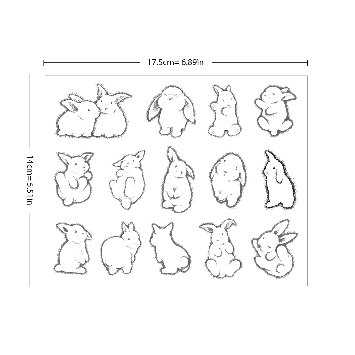 4ชิ้นใหม่ลายการ์ตูนกระต่ายออกแบบชั่วคราวสติกเกอร์รอยสักกระต่ายสีดำกระต่ายน่ารักสติกเกอร์รอยสักรอยสักรูปหญิงสาวมีบุคลิก