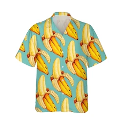 Hawaiian 3D Banana Shirts Men's Summer Top Breathable Fashion Clothing Beach Vacation Men's Short Sleeved Outdoor Casual Wear