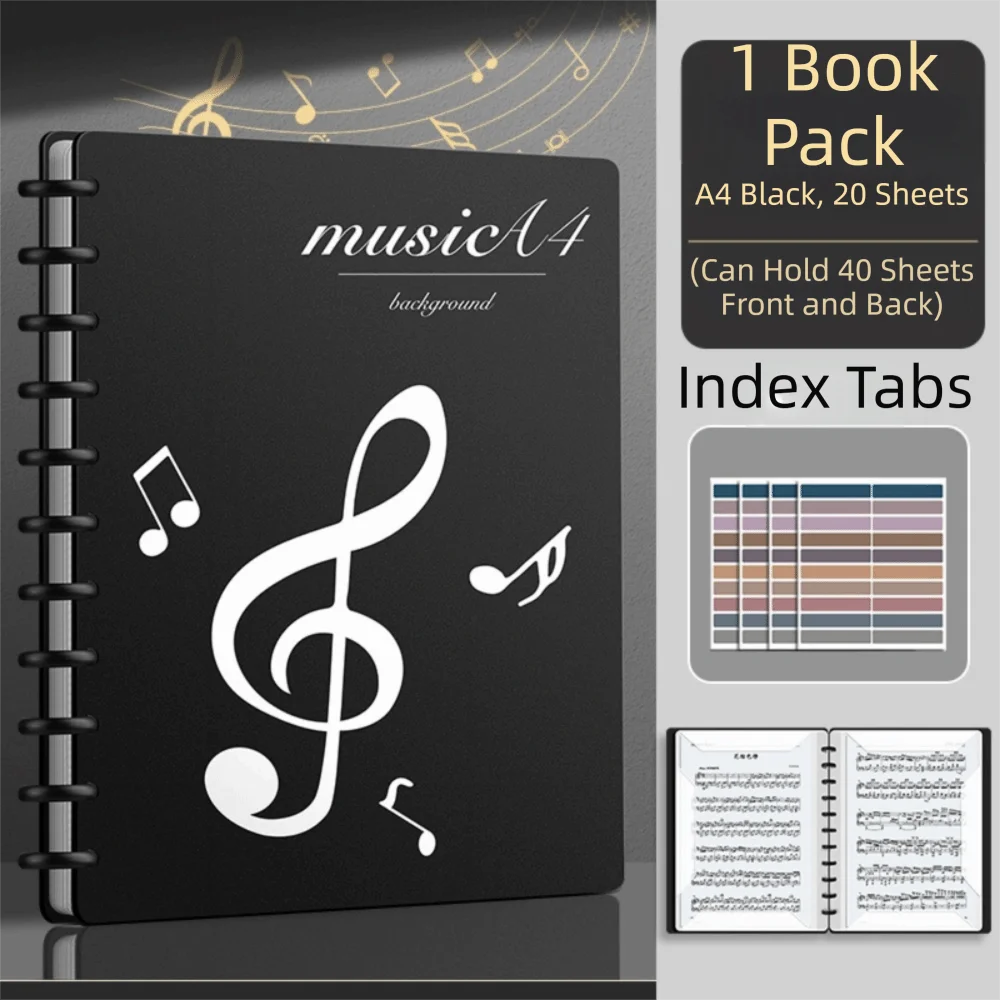 

Ideal Gift A4 Music Score Folder Portable Flexible Music Binder Lays Flat Double Side Document Organizer Band Use