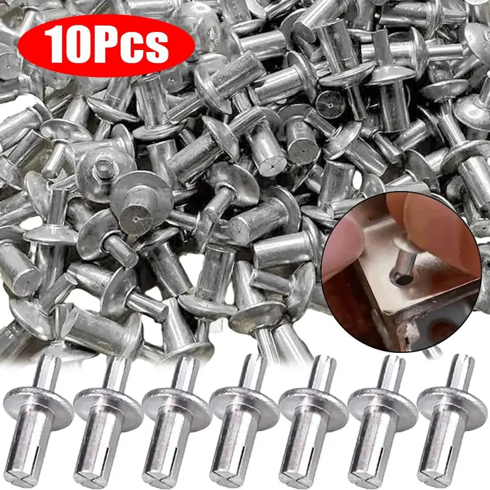 10Pcs Fasteners Hardware Tapping Expansion Screws Head Percussion Fixing Tool Expansion Rivets Aluminum Core Hammer Drive