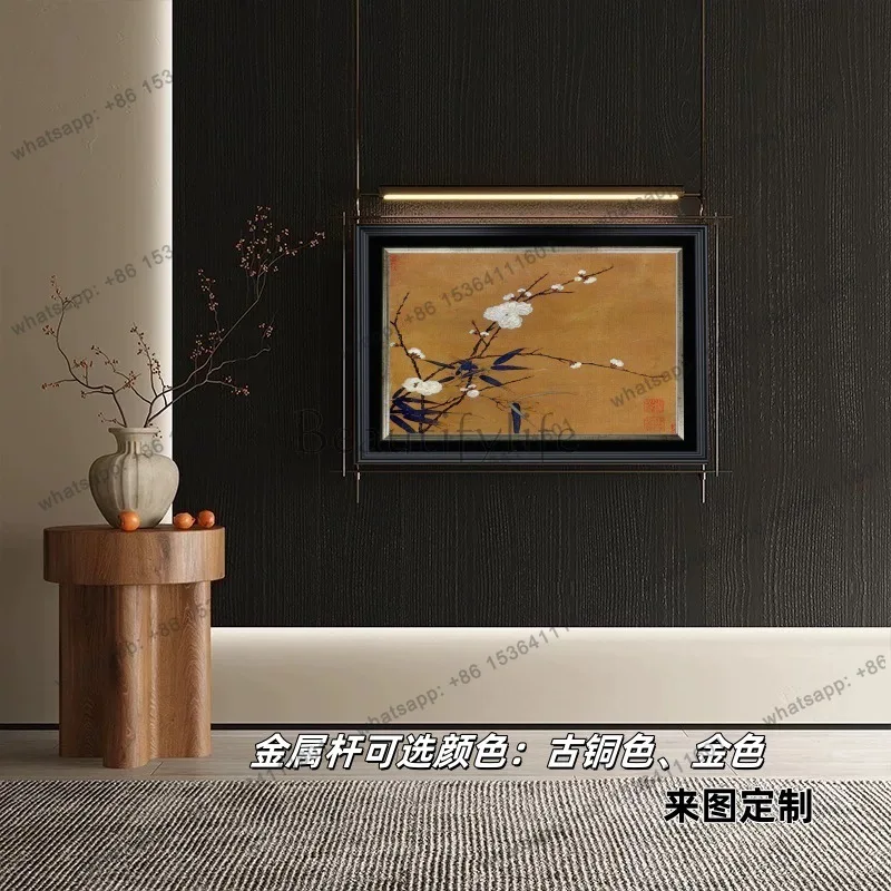 

Metal rod decoration painting glowing high-end corridor living room decoration painting new Chinese style