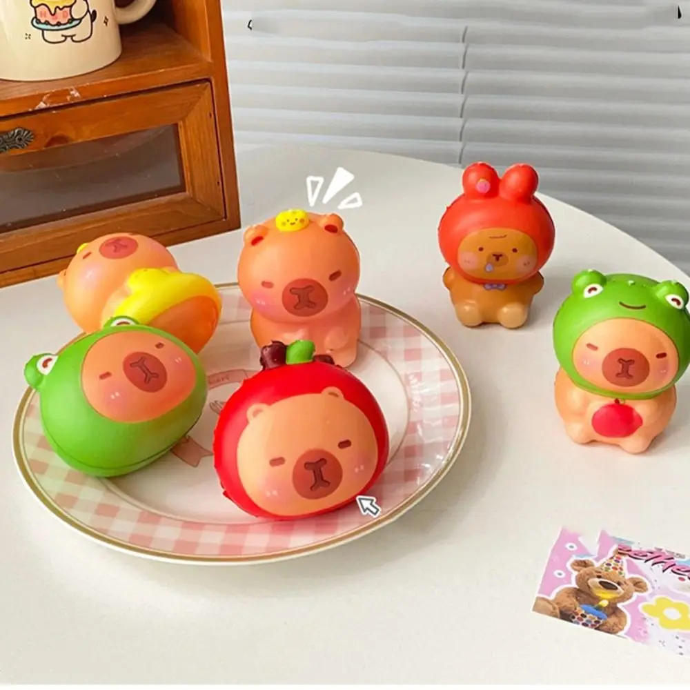 Morbido giocattolo sensoriale Capibara Giocattolo da spremere Rimbalzo lento Giocattolo di agitazione Giocattolo di agitazione del fumetto PU 3D Pizzico Giocattolo di decompressione Kid