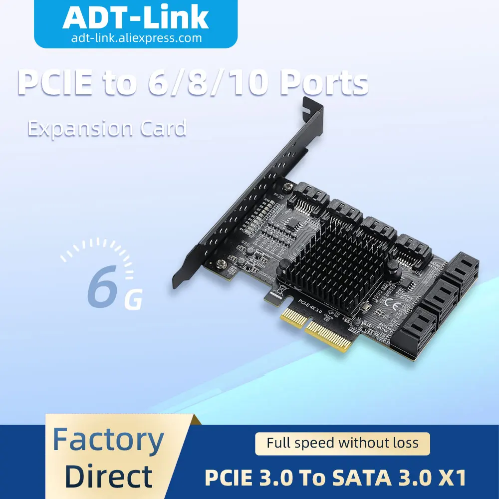 6/8/10 Port PCIe 3.0 GEN3 to SATA 3.0 Expansion Card 6Gbps ASMedia ASM1166 Controller HDD SSD Adapter Card For Desktop PC NAS