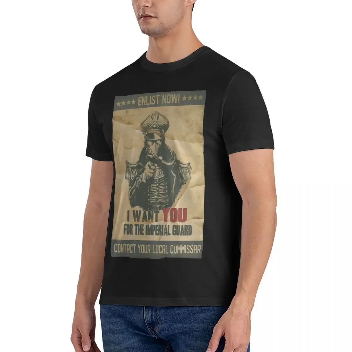 الحرس الإمبراطوري التوظيف المشارك الفكاهة القطن تي شيرت قصير الأكمام W-Warhammer 40k تي شيرت Crewneck الملابس الصيف