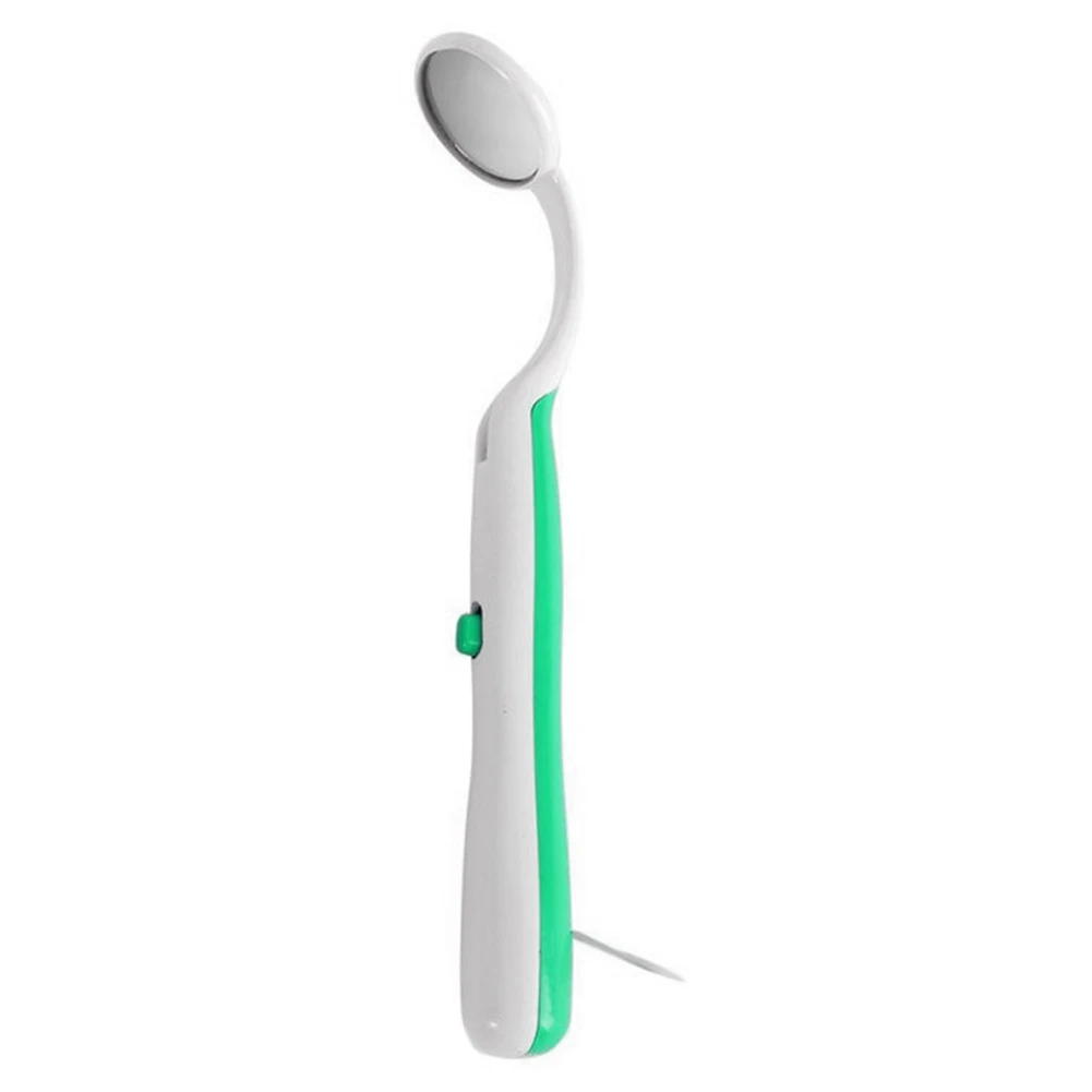 B25B 2 Pcs Led Light Teeth Oral  Mirror Mouth Mirror Illuminated Tooth Care Tool, Green & Pink
