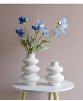 1/2Pcs Ceramic Vase,Off Round Modern Dried Flower Vase,Pampas Flower Boho Home Decor Vase For Centerpiece Wedding Dinner Table 15