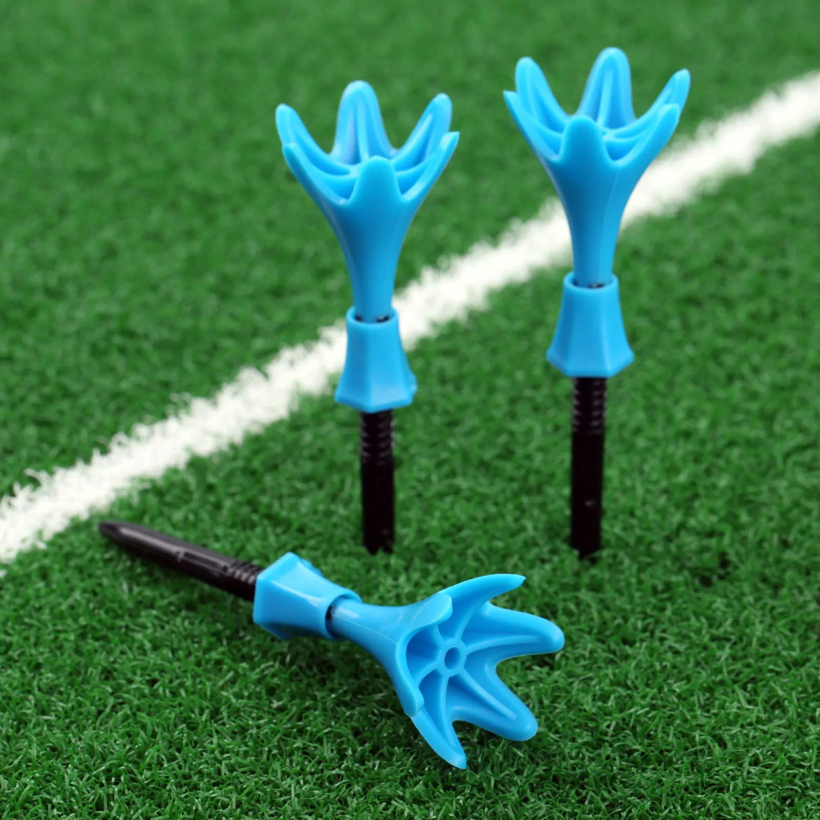 3Pcs/Set Blue Adjustable Height Golf Tee Plastic Rotatable Golf Ball Tees Rotational Limited Step Down Golfer Practice Equipment