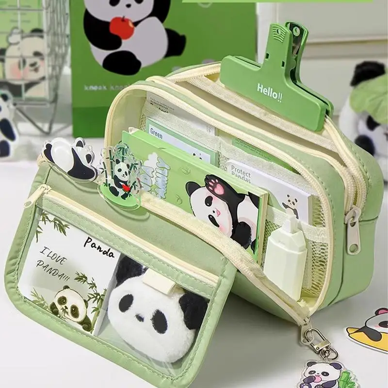 

Transparent Panda Pencil Case for Girls New Large Capacity Pencil Case for Junior High School and Elementary School Students