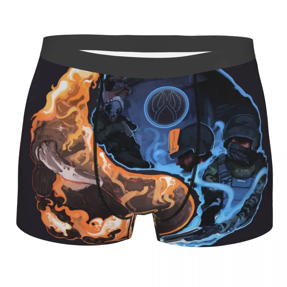 Bagua Array Design Man's Boxer Briefs CSGO Special Response Team FPS Game Breathable Underpants rint Shorts Birthday Gifts