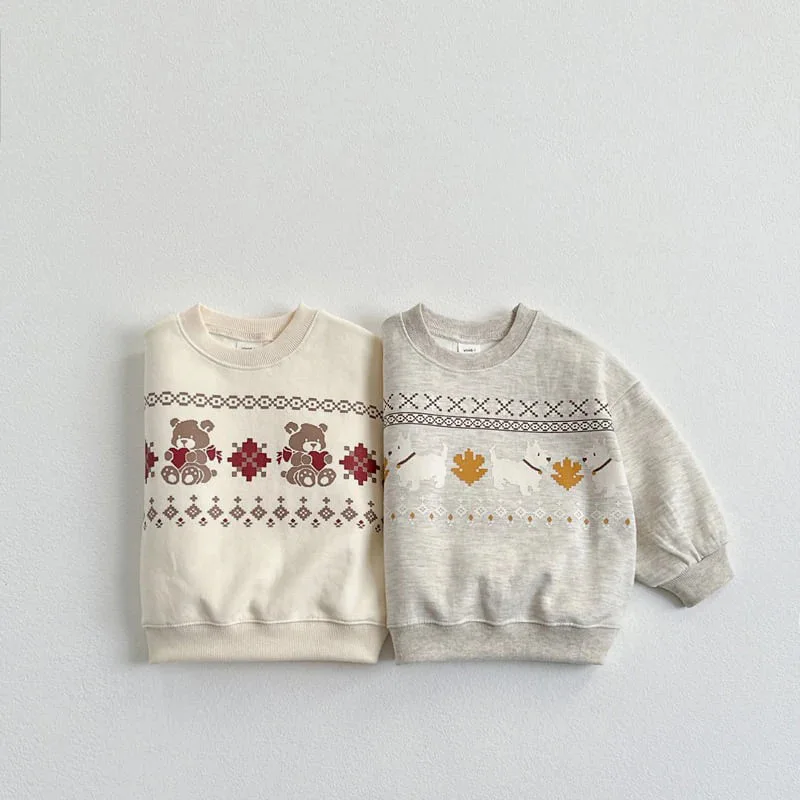 

2025 Autumn New Children Long Sleeve Casual Sweatshirt Boys Girls Christmas Tops Baby Cartoon Print Pullover Kids Clothes