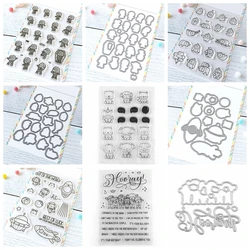 Little Sloth Agenda Stamp and Cutting Dies Space Bear Clear Stamps For DIY Scrapbooking Decoration Paper Craft Album Card Making