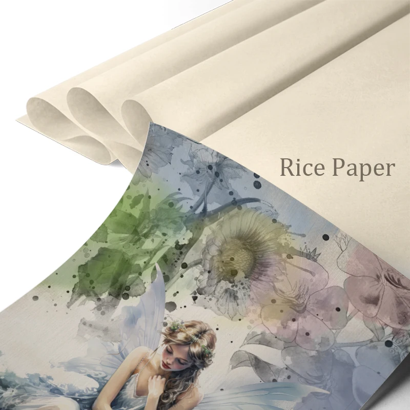 Rice Paper Original Design WuleeGifts Ice Crystal World Retro Scrapbooking Decoration Vintage Junk Journal S24051401 8pcs Crafts