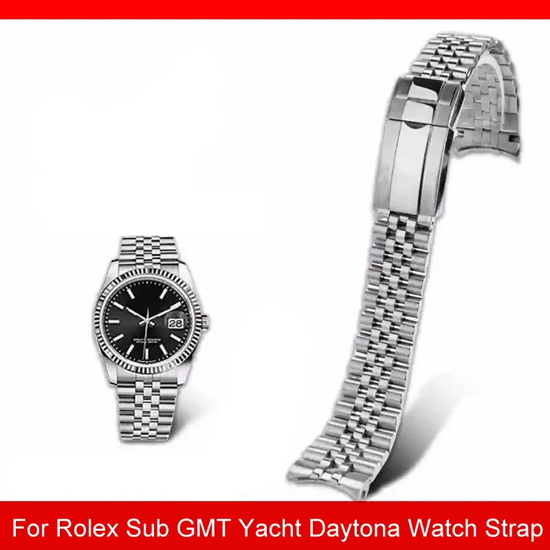 316L Jubilee-Uhrenarmband für Rolex Sub GMT Yacht Daytona 20mm Armband Luxus-Mod-Teile Ersatz-Zubehör Oyster-Fit – Detail 1