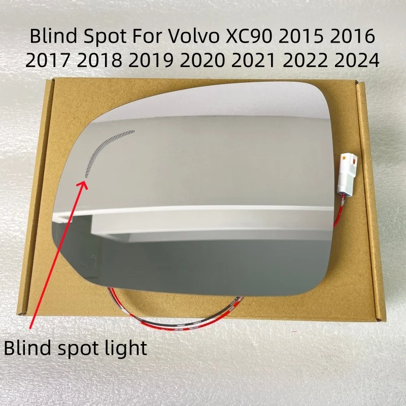 Heated Transparent Rearview Mirror Glass Lens Blind Spot For Volvo XC90 2015 2016 2017 2018 2019 2020 2021 2022 2023 2024
