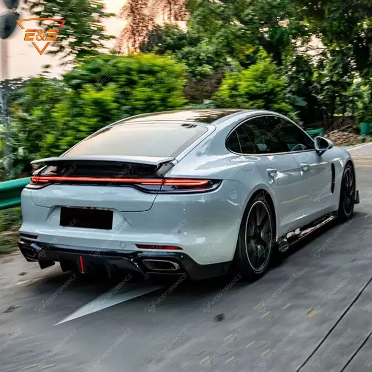 High Quality Rear Diffuser for Porsche Panamera 971.2 Upgrade to Carbon Fiber Style Rear Diffuser