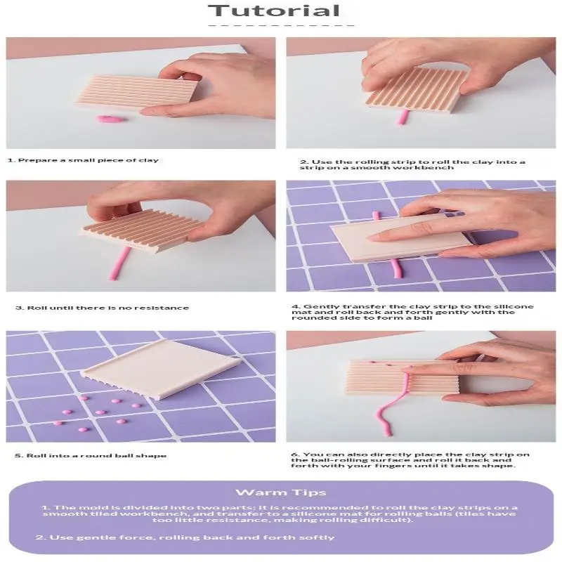 2-in-1 Tonkugel-Former, Handrollwerkzeug für Weichen Keramik-Ton, Perlen, DIY-Schmuck, Ohrringe, Handgemachtes Bastelzubehör – Detail 7