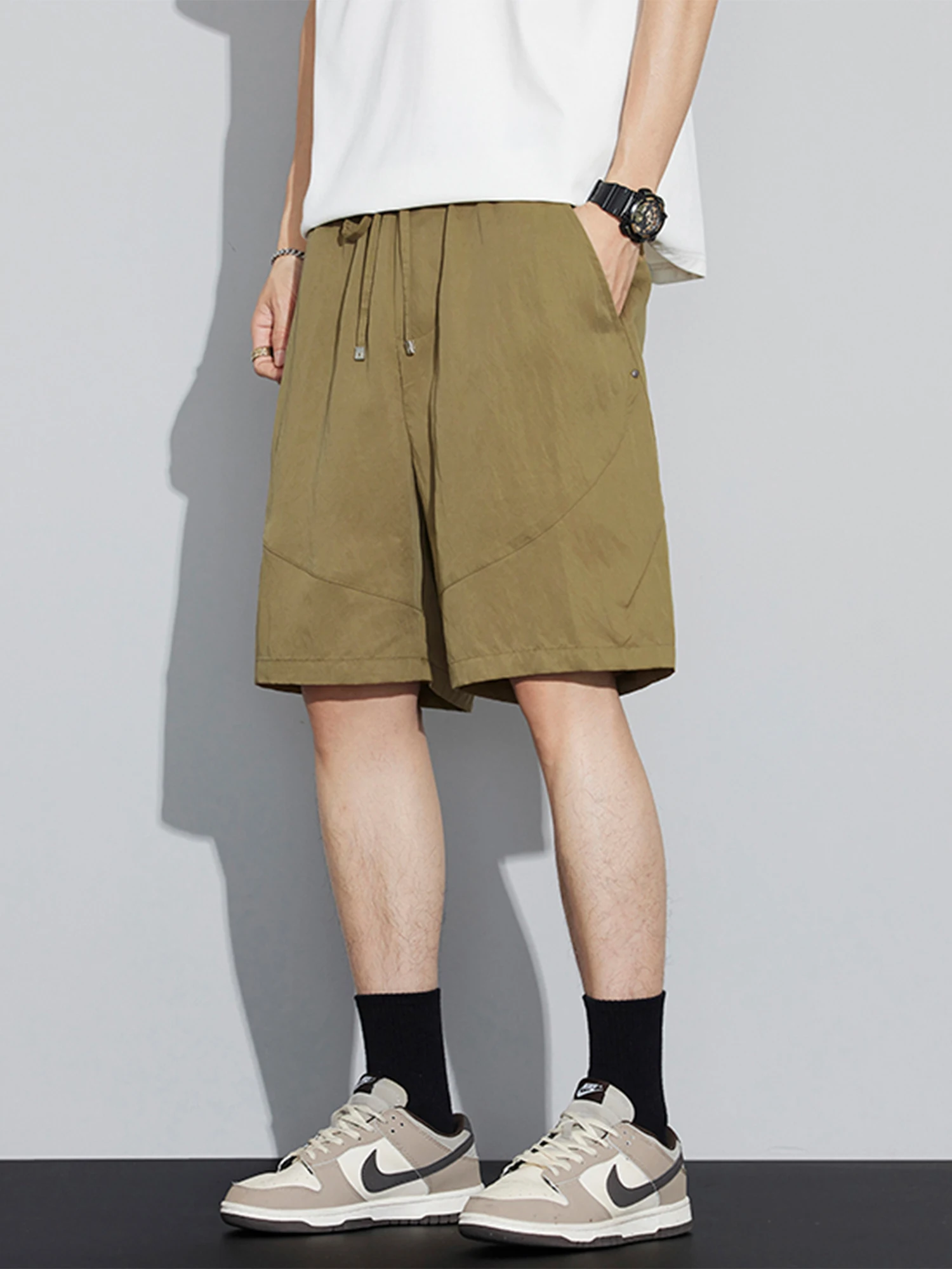 

Men's Summer Workwear orts Thin Loose Straight Leg Pants Five-Quarter Length Comfortable Breathable Cool Sensation