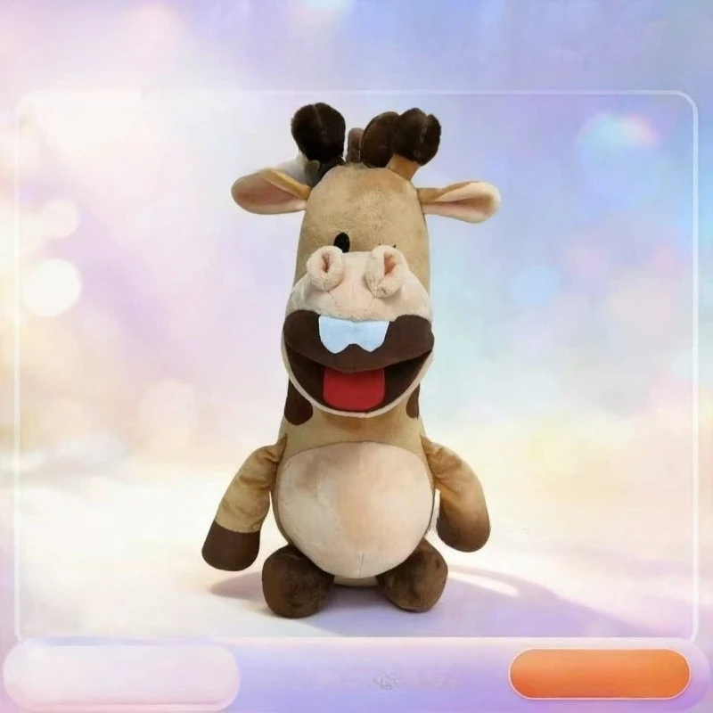 لعبة Goofy Deer القطيفة - حيوان محشو مع تعبير ملتوي، دمية مبتكرة مضحكة وفريدة من نوعها للهدايا