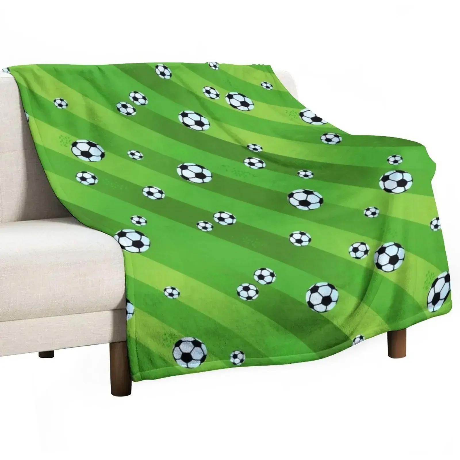 Seamless pattern of soccer field and balls Throw Blanket Weighted Sofa Throw decorative Blankets