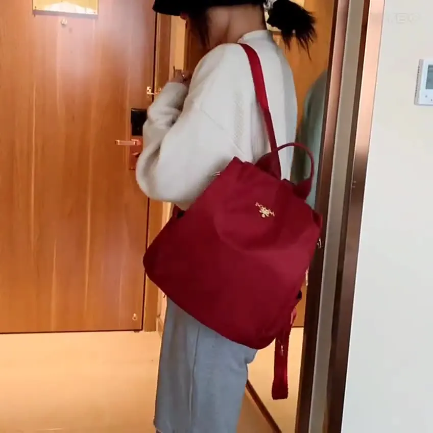 حقيبة ظهر متعددة الوظائف للنساء، بسيطة ومتعددة الاستخدامات، مزدوجة الأغراض، مقاومة للماء ومضادة للسرقة، نايلون ذو سعة كبيرة