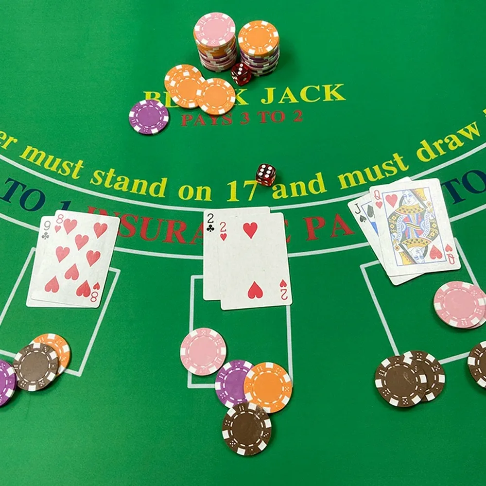 120x60 cm Blackjack Club Tappetino da gioco Tappetino in gomma silenzioso antiscivolo Blackjack Multigiocatore Accessori per l'intrattenimento per feste in famiglia