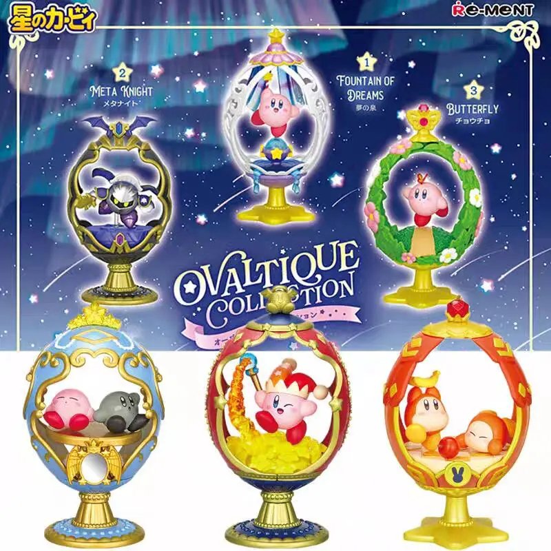 Re-Ment Oryginalne Figurki Kirby OVALTIQUE COLLECTION Kirby Meta Knight Waddle Dee Butterfly Beam Kirby PVC Model Akcji Prezent
