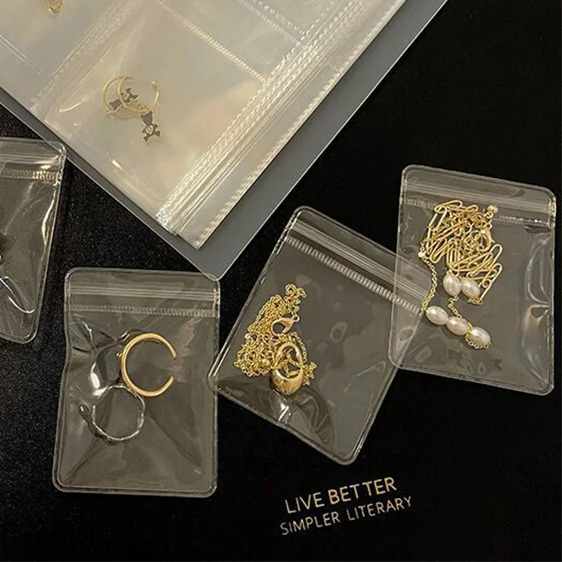 Transparent Jewelry Storage Bag Anti-oxidation Necklace Bracelet Ring Plastic Portable Earring Ziplock Bag Storage Organizer