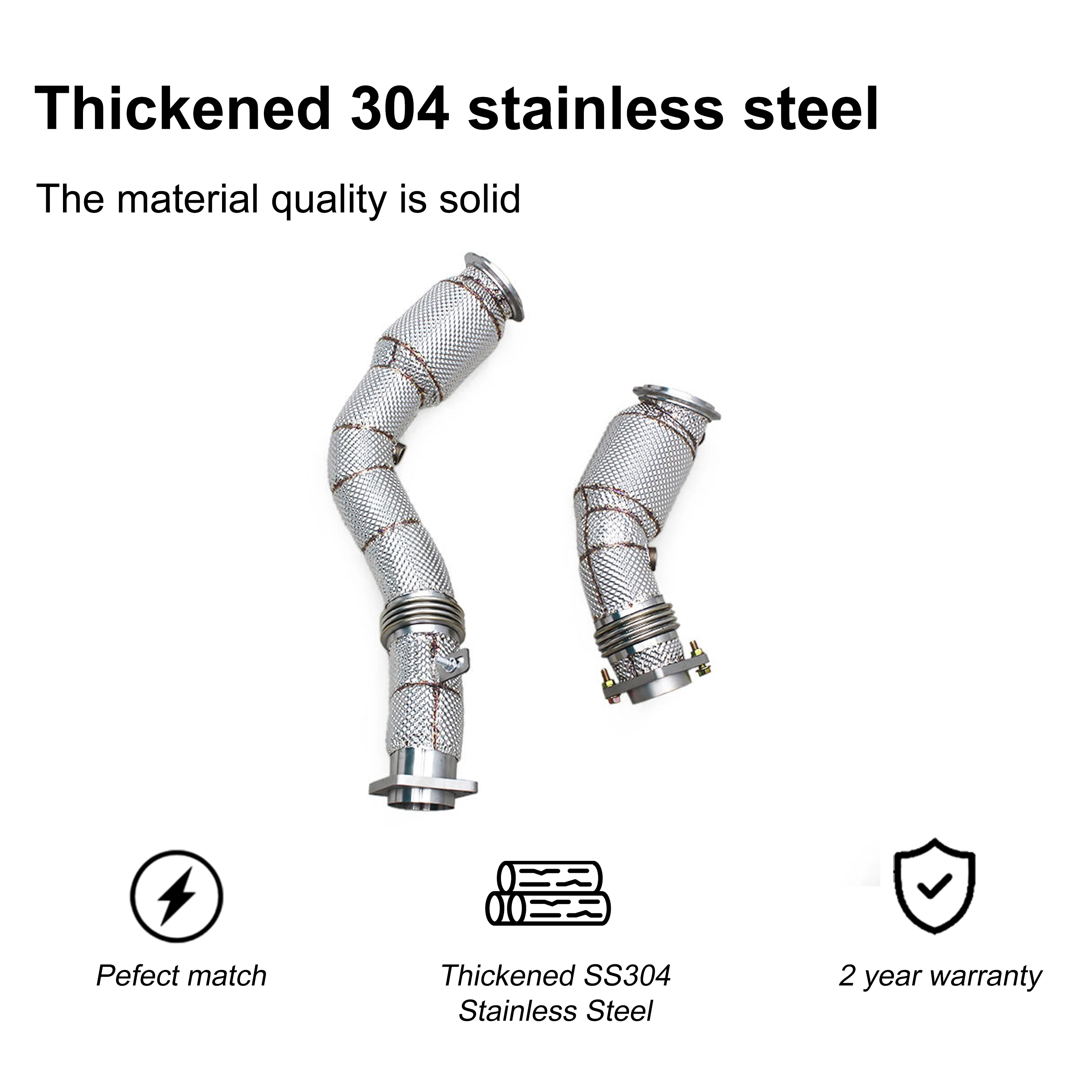 ACE Hochwertiges Free-Flow-Downpipe für BMW S55 F80 F82 F87 M3 M4 M2C 3.0T Auspuffkrümmer mit beheiztem Schutz, perfekte Passform – Detail 8