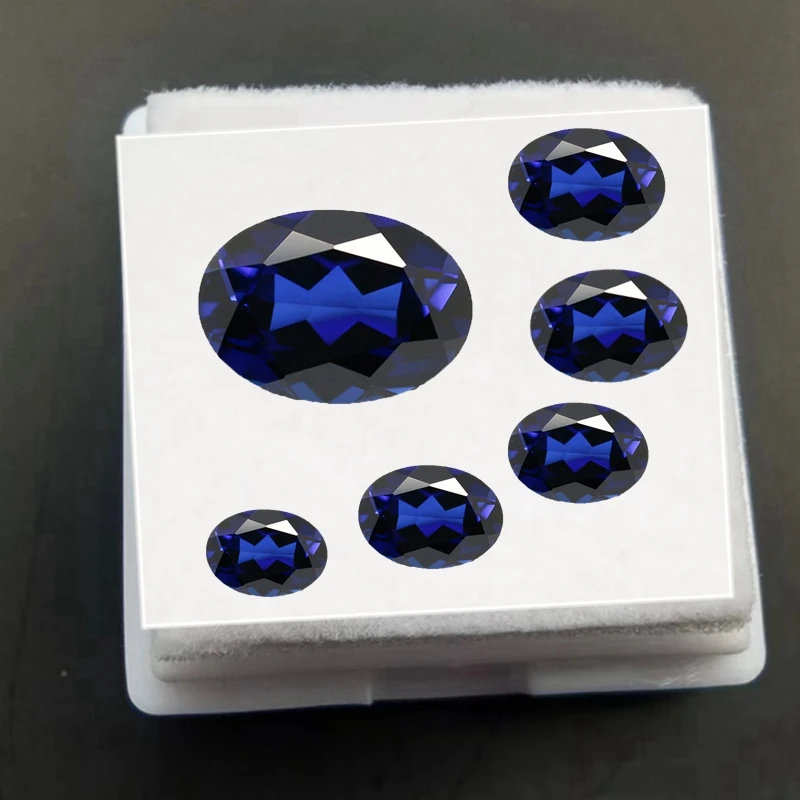 Quality AAAA+ Blue Sapphire Oval Faceted Cut Mohs Hardness Gem for Jewelry Accessories/Collection/Setting/Gift
