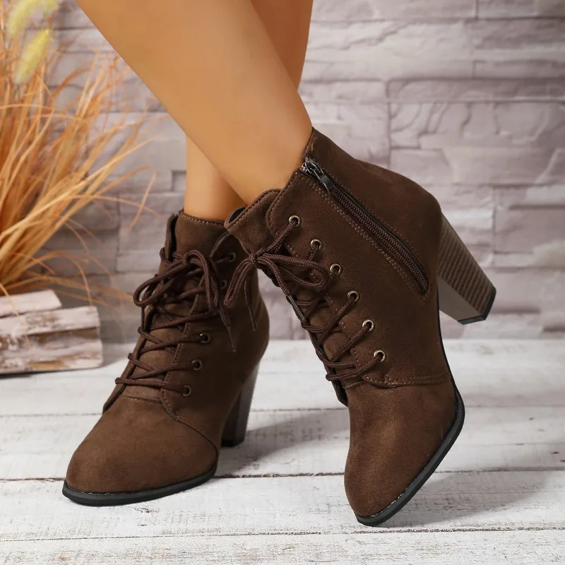 

Fashionable Hot Selling Ankle Boots 2025 New Women's Boot Autumn Style Versatile Ladies High Heels Retro Women's Boots