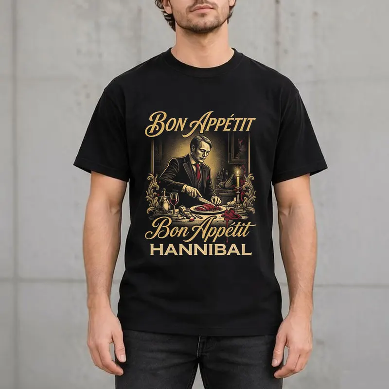 Hannibal Lecter Eat The Rude Graphic T-Shirt Horror TV Series Vintage Gothic Unisex Short Sleeve Tee Mikkelsen Print Casual Tops