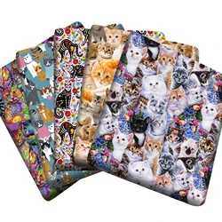 50x145cm Cat Black And White Cotton Fabric Cloth Sewing Quilting Fabrics Patchwork Needlework DIY Handmade Accessories