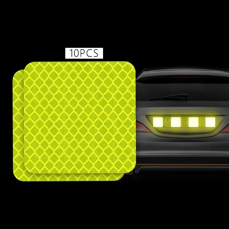 10 قطعة مقاوم للماء سيارة الوفير ملصقات عاكسة دراجة نارية تحذير شريط إضاءة طويل آمن عاكس ملصقات ليلة القيادة صائق #4