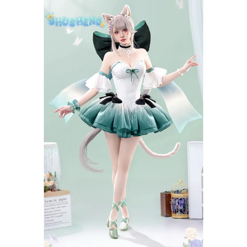 Genshin Impact Lynette Women Lily Of The Valley Waltz Dress Cosplay Costume Cos Game Anime Party Uniform Hallowen Play Role