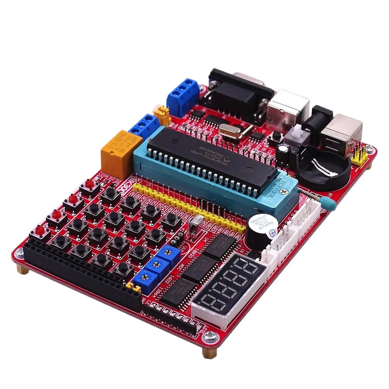 PIC MCU development  Mini System PIC Development Board + Microchip PIC16F877A + USB Cable