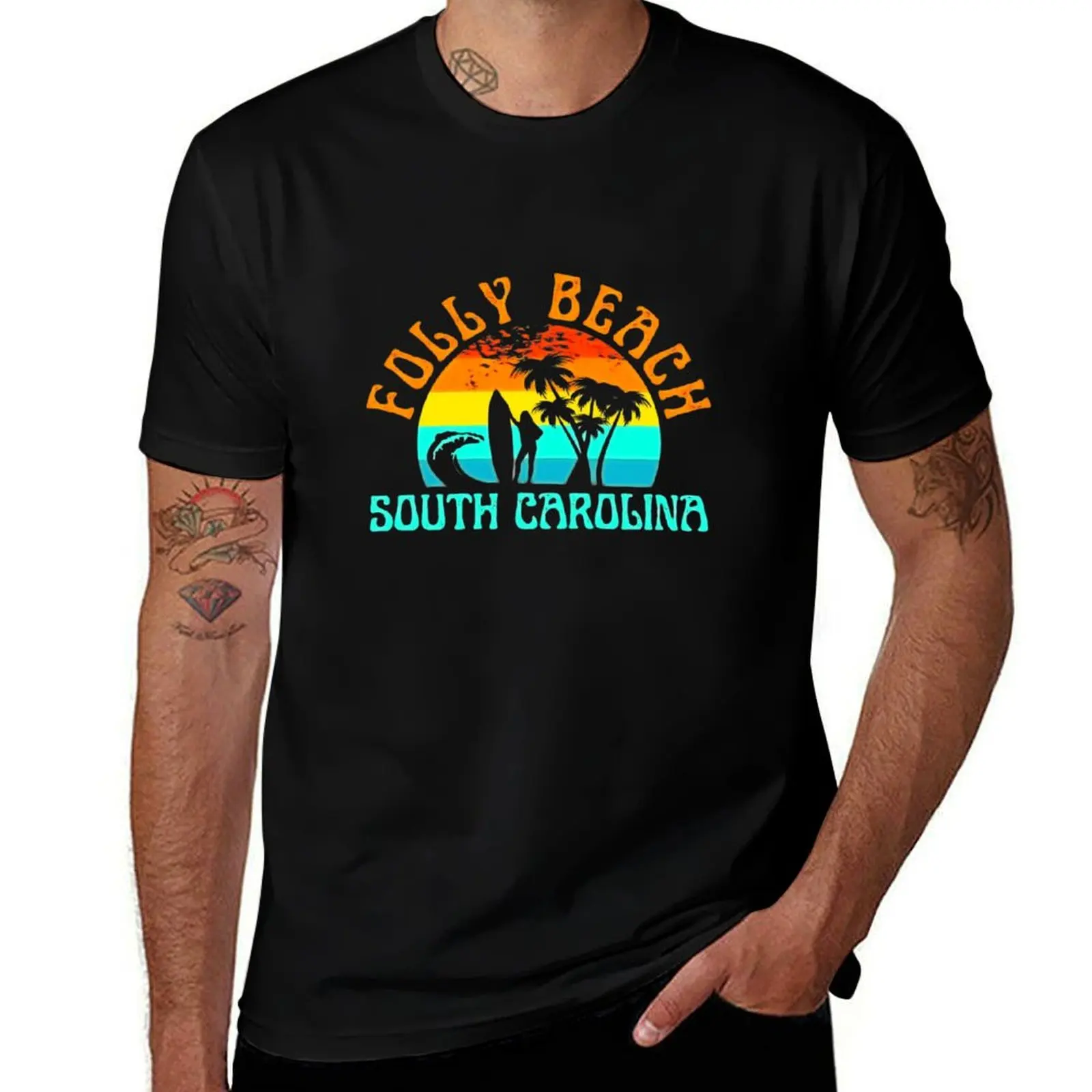 Folly Beach South Carolina Surf Beach Surfer SC Girls Long Sleeve T-Shirt korean fashion sports fans custom shirt men t shirts