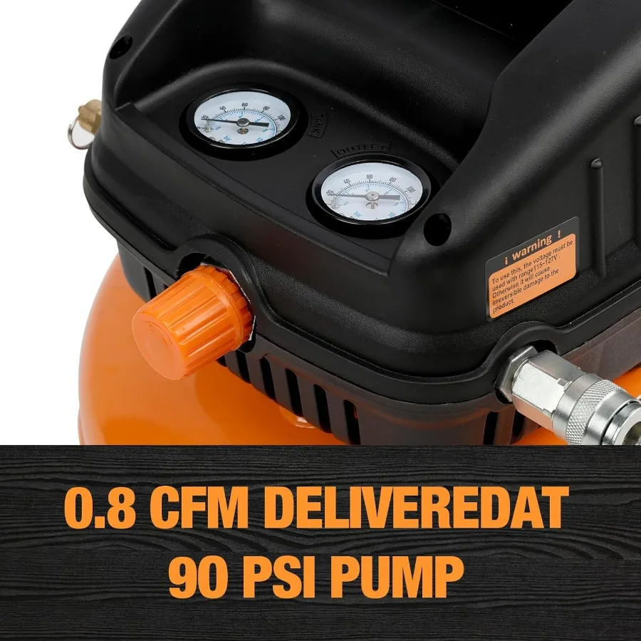 ضاغط هواء فطيرة 3 جالون 110 رطل لكل بوصة مربعة ضاغط هواء محمول خالي من الزيت لتضخيم الإطارات التي تعمل بنادق الأظافر وتقوم بها بنفسك صغير #5