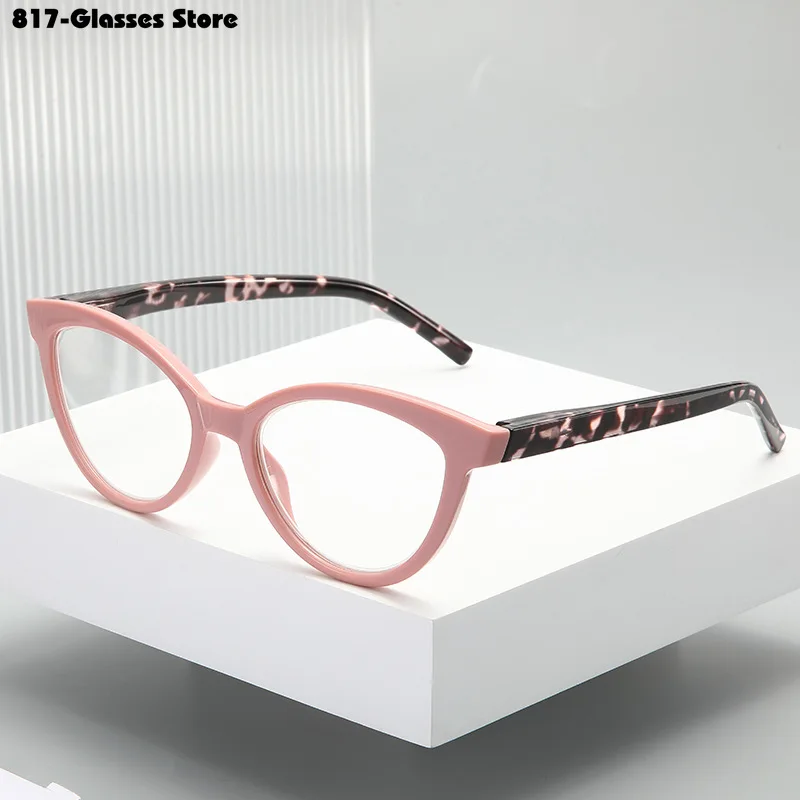 Lunettes de lecture œil de chat à la mode pour hommes et femmes, personnalité féminine, grand cadre, jambe de printemps, lunettes de presbytie, +