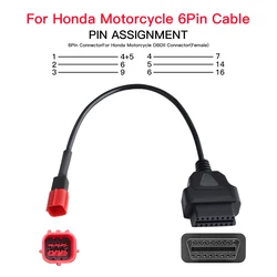 Conector OBD2 para motocicleta, Cable de extensión para YAMAHA, 3 pines, 4 pines, HONDA, 4 pines, KTM, 6 pines, Moto, Ducati, OBD, OBD2