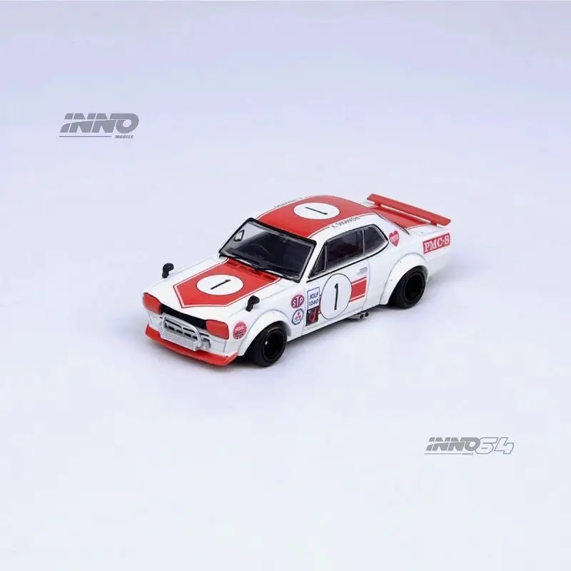 

INNO 1:64 Skyline 2000 GTR KPGC10 Takahashi Racing Red and White Alloy Model
