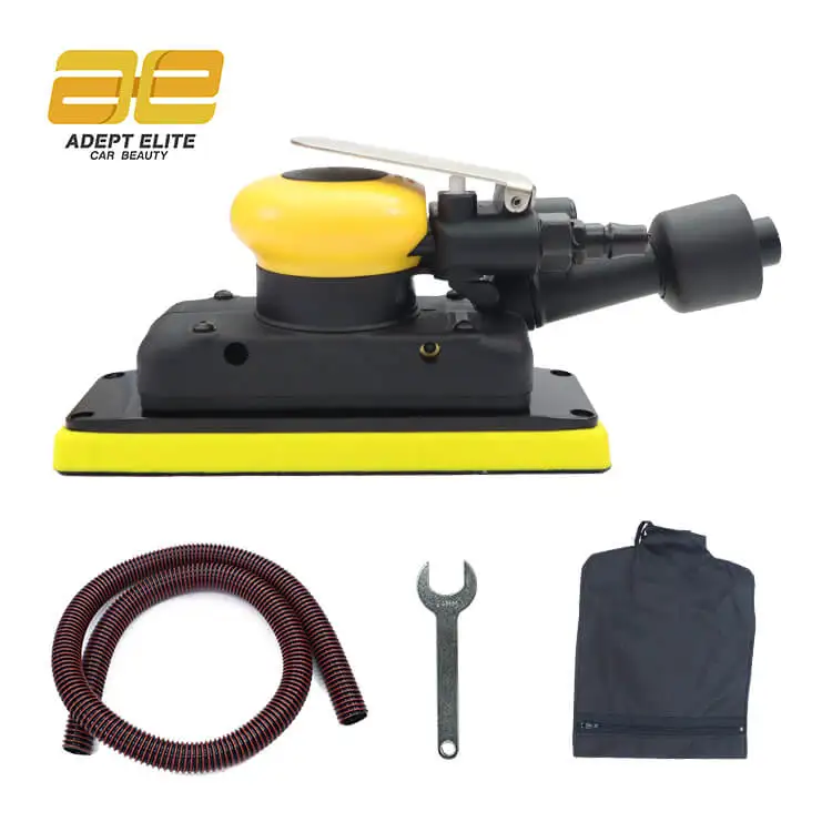 70*198mm Random Orbital Dust-Free Pneumatic Sander with Adjustable Speed and 12000 RPM for Wood Metal Auto Body Work