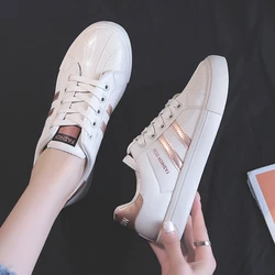 Spring Autumn New PU Casual Low-top Women's Shoes Fashionable Comfortable Breathable Color Matching Flat Running Shoes NO:609