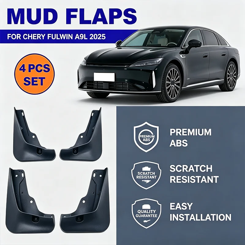 For Chery Fulwin A9L 2025 4PCS Mud Flaps Splash Guards Front Rear Wheel Fender Mudguards Car Exterior Protection Accessories