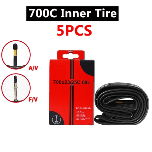 5 uds KENDA tubo interior de neumático de bicicleta 700C 18-23C 23-25C 28-32C 35-43C 45C cámara Schrader Presta válvula tubo interior neumático de bicicleta de carretera