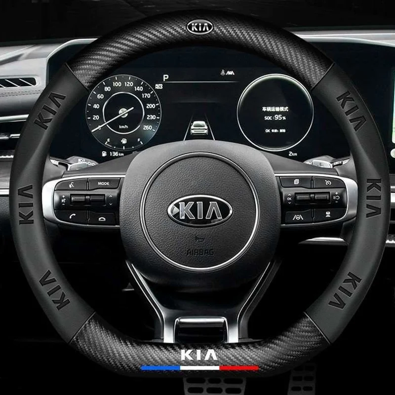 Housse de volant de voiture en cuir Napa, pour KIA sportage ceed sorento cerato optima picanto rio soul k3 k5 stonic, accessoires de voiture