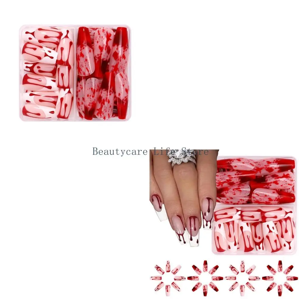 

652C 48 Halloween Stickers Red Blood Drip Designs Selfs Adhesive ABS Art