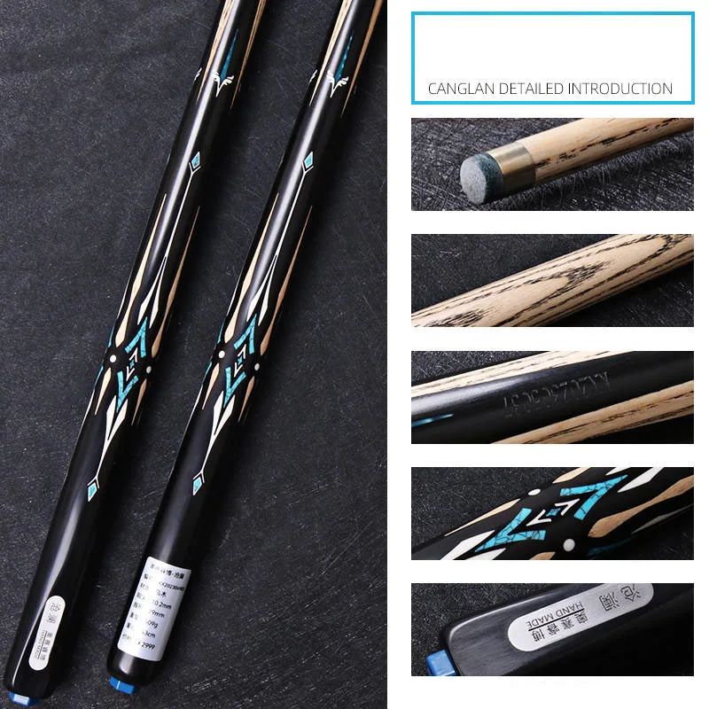 Caixas de Bilhar com Liga de Alumínio Caso Set, Ash Madeira Eixo, Tip Tamanho Ebony Handle, 1 Peça Snooker Cue, 10,2mm, Nova Chegada